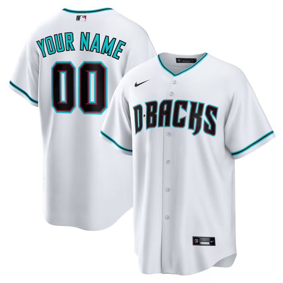 Men Arizona Diamondbacks Nike White Alternate Replica Custom MLB Jersey